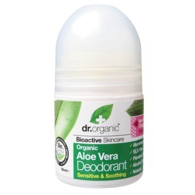 Dr.Organic Aloe Vera Φυσικό Αποσμητικό σε Roll-On Χωρίς Αλουμίνιο 50ml