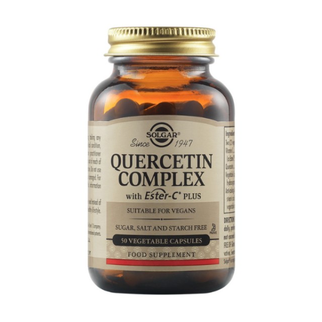Solgar Quercetin Complex Για Τη Διαχείριση των Συμπτωμάτων των Αλλεργιών, 100 Φυτικές Κάψουλες