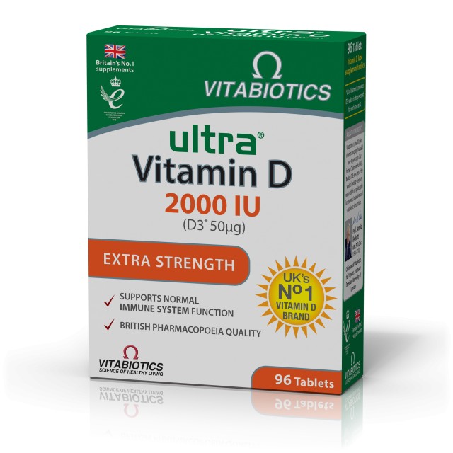 Vitabiotics Ultra Vitamin D 2000IU Βιταμίνη D Για υγιές Ανοσοποιητικό, 96 Δισκία