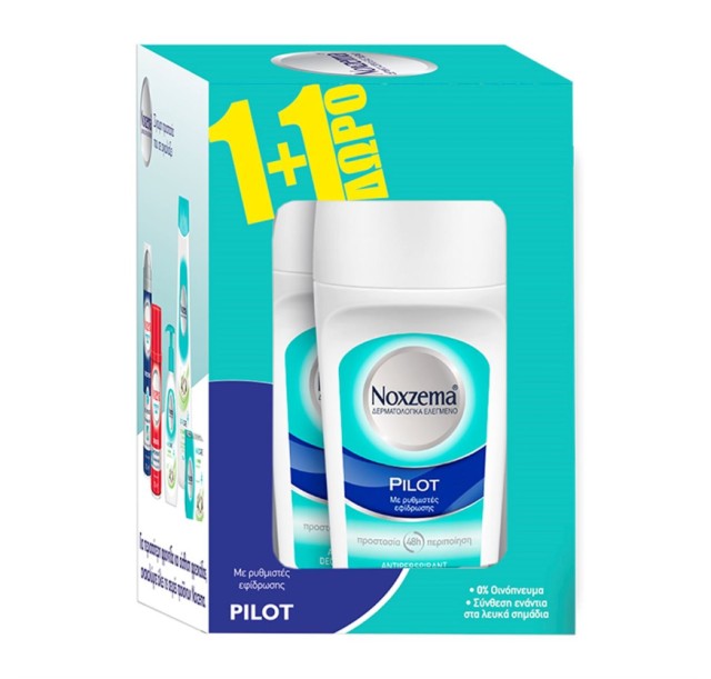 Noxzema Αποσμητικό Roll-On Pilot, 50ml (1+1 Δώρο)