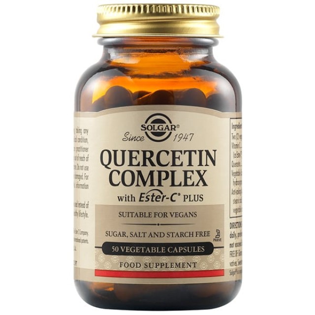 Solgar Quercetin Complex Για Τη Διαχείριση των Συμπτωμάτων των Αλλεργιών, 50 Φυτικές Κάψουλες