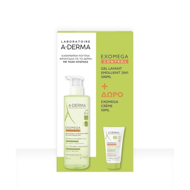 A-Derma Promo Exomega Control 2in1 Emollient Cleansing Gel Μαλακτικ...
