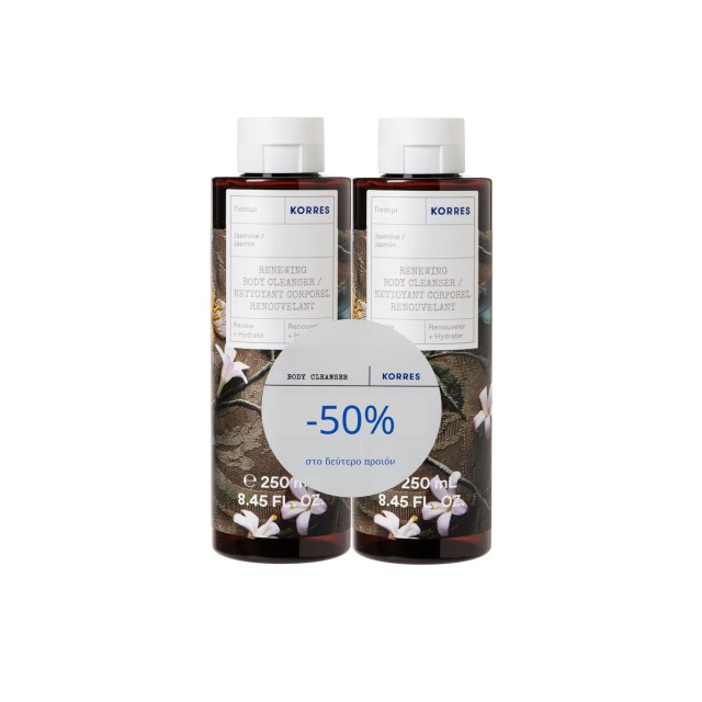 Korres Promo Renewing Body Cleanser Jasmine Αφρόλουτρο Σώματος Γιασεμί, 2x250ml