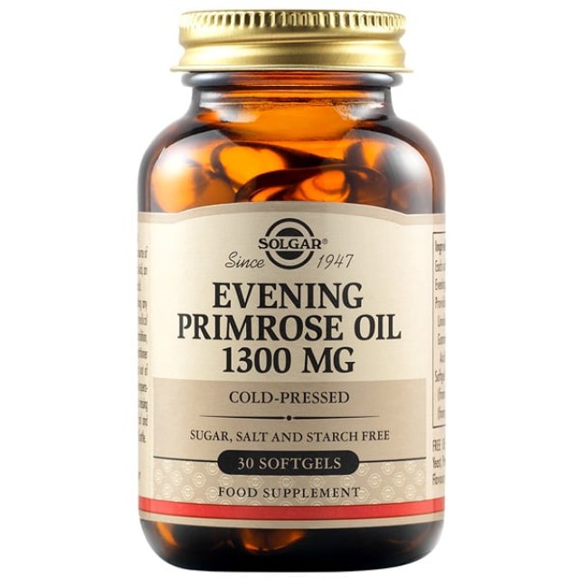 Solgar Evening Primrose Oil 1300 mg Συμπλήρωμα Διατροφής Για Ορμονική Υποστήριξη, 30 Μαλακές Κάψουλες