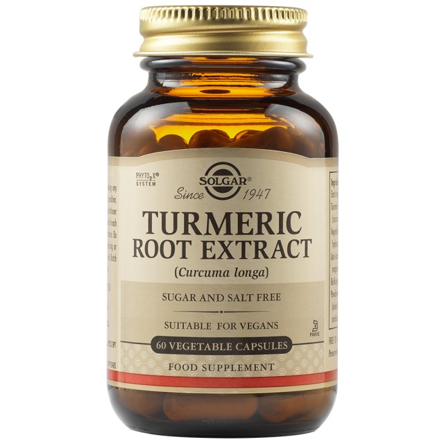 Solgar Turmeric Root Extract Κουρκουμάς, 60 Φυτικές Κάψουλες