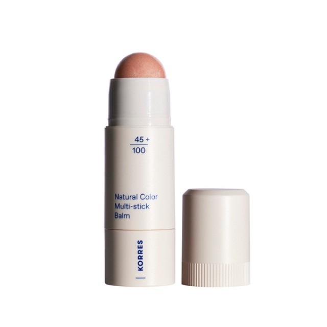 Korres Natural Color Multi-stick Balm 02 Glass Peach Στικ Πολλαπλών Χρήσεων για Φυσική Λάμψη, 4.5 g