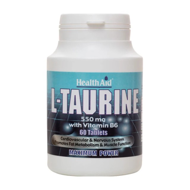 Health Aid L-Taurine 550mg + Vitamin B6 Συμπλήρωμα διατροφής για τη...