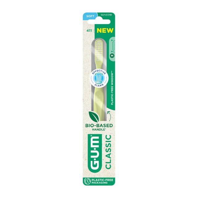 Gum Classic 411 Full Soft Οδοντόβουρτσα Πολύ Μαλακή σε Διάφορα Χρώμ...