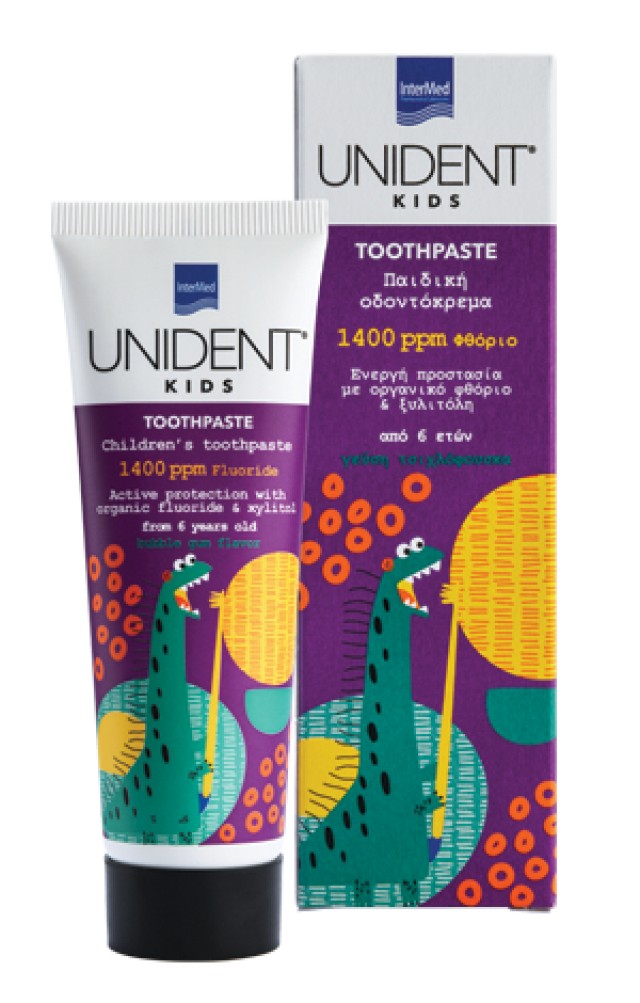 Intermed Unident Kids Toothpaste Παιδική Φθοριούχος Οδοντόκρεμα 1400 ppm, 50 ml