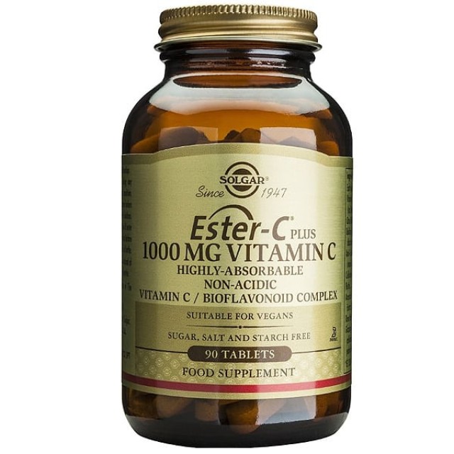 Solgar Vitamin Ester-C 1000mg Συμπλήρωμα Διατροφής Βιταμίνη Ester-C, 90 Φυτικές Ταμπλέτες