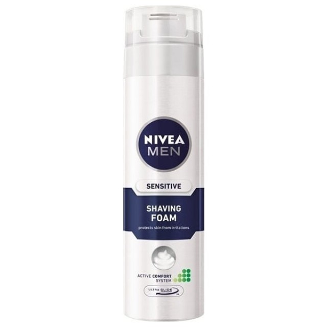 Nivea Men Sensitive Shaving Foam Ανδρικός Αφρός Ξυρίσματος για Ευαίσθητες Επιδερμίδες 250ml