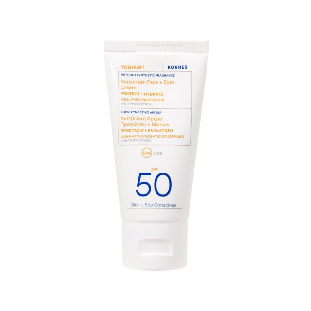 Korres Yoghurt Sunscreen Face & Eyes Cream SPF50 Αντηλιακή Κρέμα Προσώπου και Ματιών, 50ml