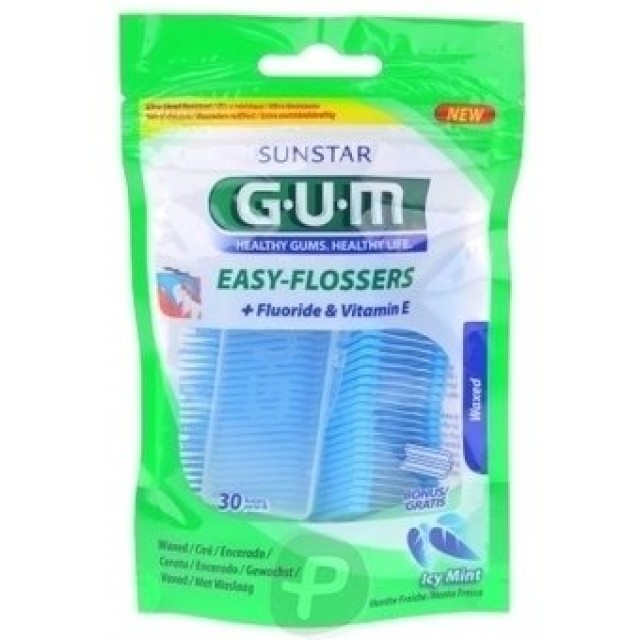 Sunstar GUM Easy Flossers 890 Οδοντικό Νήμα σε Διχάλες, 30 τεμ