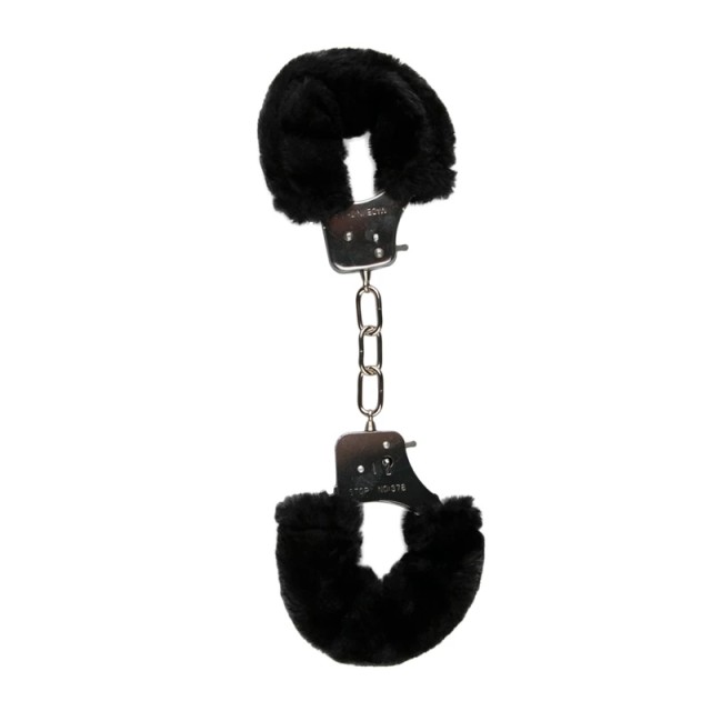 Easytoys Fetish Furry Handcuffs Black Γούνινες Χειροπέδες Μαύρο, 1 ...