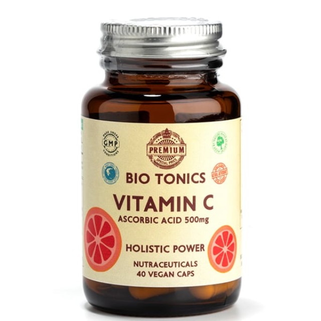 Bio Tonics Vitamin C 500mg Συμπλήρωμα Διατροφής με Βιταμίνη C, 40caps