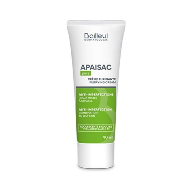 Biorga Bailleul Dermatologie Apaisac Pure Purifying Cream 24ωρη Ενυδατική Κρέμα Προσώπου Για Μικτή - Λιπάρη Επιδερμίδα, 40ml