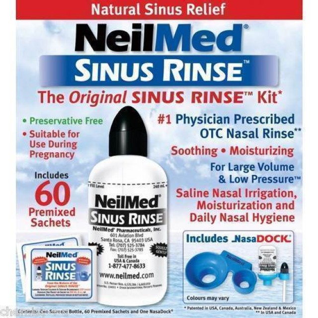 NeilMed Sinus Rinse Original Kit, 1 συσκευασία + 60 φακελάκια