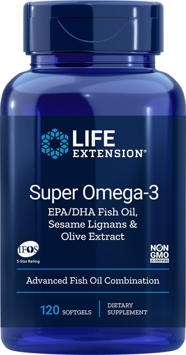 Life Extension Super Omega-3 EPA/DHA with Sesame Lignans & Olive Extract 120 Μαλακές Κάψουλες