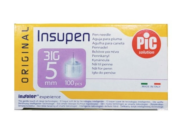 Insupen Original Βελόνες Για Πένα Ινσουλίνης 31G x 5mm, 100 τμχ