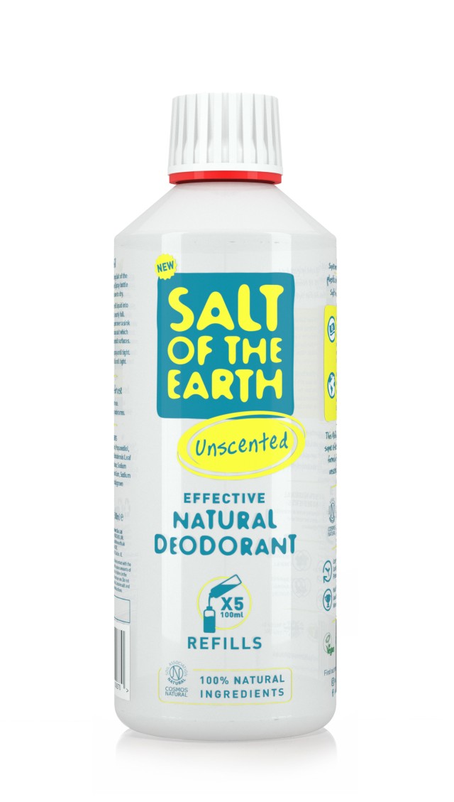 Salt Of Earth Natural Deodorant Refill Spray Unscented Χωρίς Άρωμα, 500ml