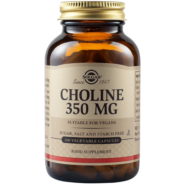 Solgar Choline 350mg Dietary Supplement with Choline, 100 Vegetable Capsules...