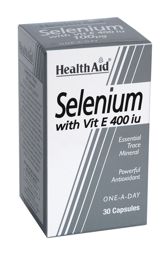 Health Aid Selenium 100μg + Vitamin E 400iu Συμπλήρωμα Διατροφής με Αντιοξειδωτική Δράση, 30 Κάψουλες