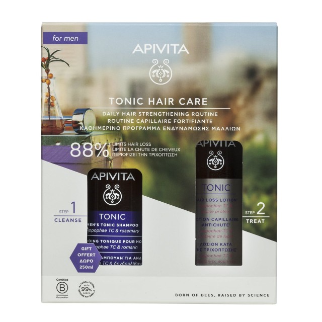 Apivita Promo Λοσιόν κατά της Τριχόπτωσης 150 ml + Τονωτικό Σαμπουάν κατά της τριχόπτωσης για άνδρες 250 ml