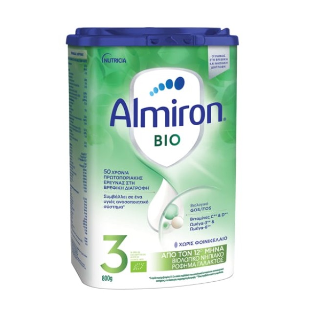 Almiron Bio 3 Βιολογικό Γάλα σε Σκόνη 12m+, 800gr