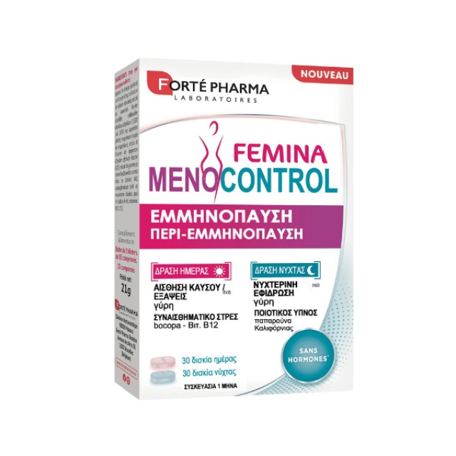Forte Pharma Femina Menocontrol Συμπλήρωμα Διατροφής για την Αντιμετώπιση των Συμπτωμάτων της Εμμηνόπαυσης, 60tabs (2x30tabs)