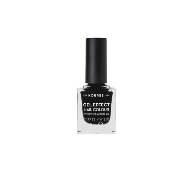 Korres Βερνίκι Νυχιών Gel Effect Nail Colour (No100) Black, 11ml