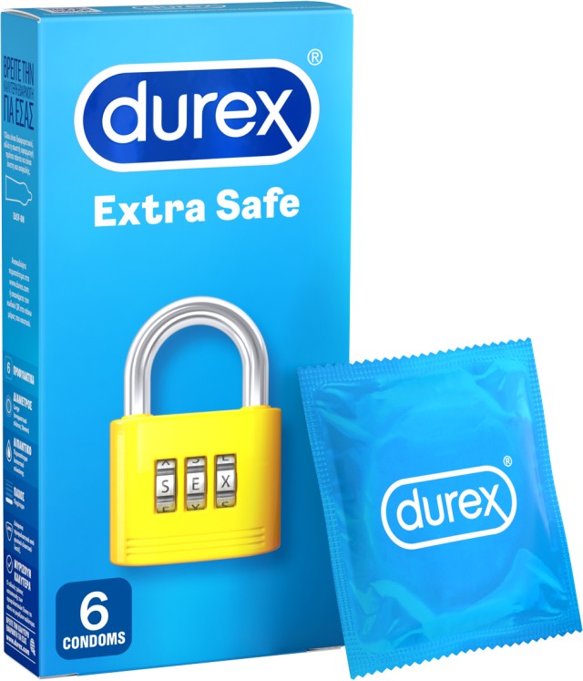 Durex Extra Safe Προφυλακτικά, 6 Τεμάχια