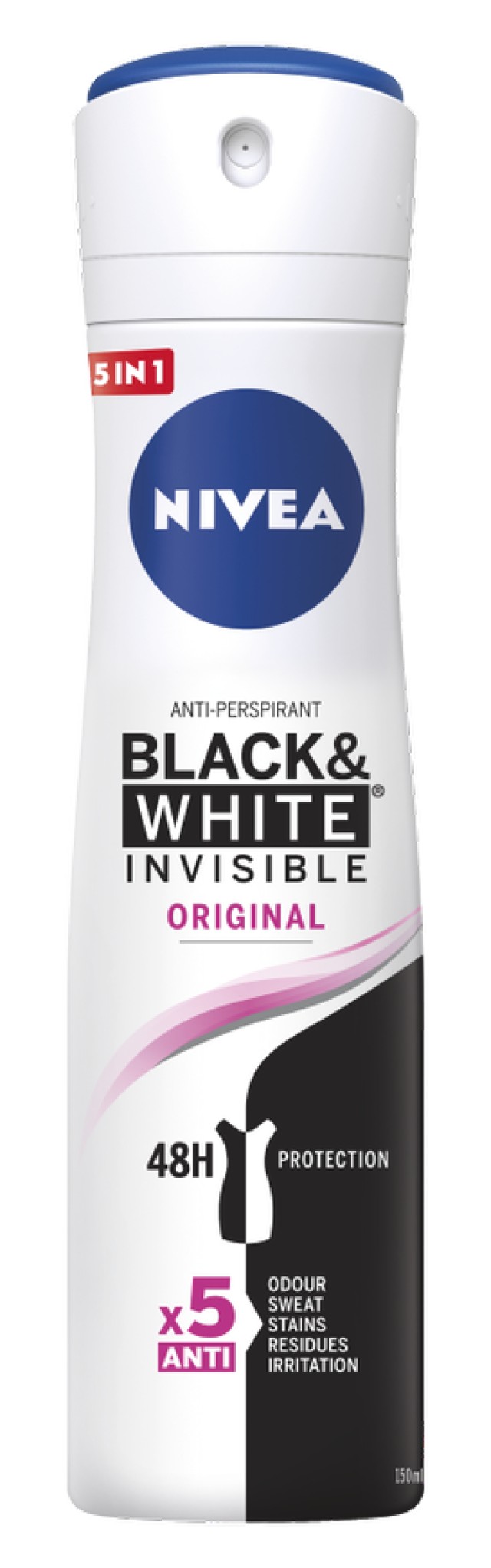 Nivea Black & White Invisible Original Quick Dry Γυναικείο Αποσμητικό Spray 48ωρης Προστασίας, 150ml