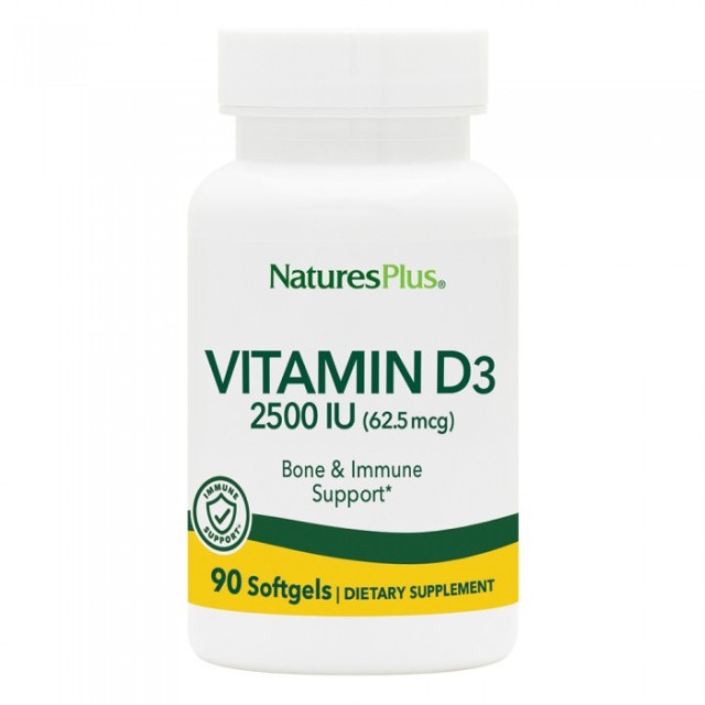 Natures Plus Vitamin D3 2500 IU + K2 120mg, 90 tabs