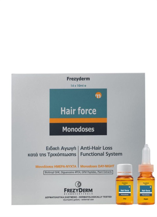 Frezyderm Hair Force Monodose Day/Night Αγωγή Κατά της Τριχόπτωσης σε Μονοδόσεις 14 Αμπούλες x 10ml