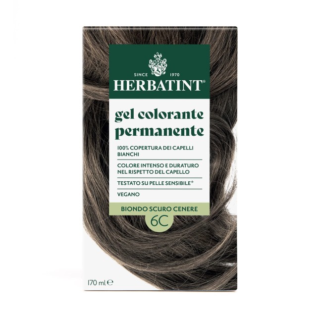Herbatint Permanent Haircolour Gel Βαφή Μαλλιών Χωρίς Αμμωνία 6C Ξανθό Σκούρο Σταχτί, 170ml