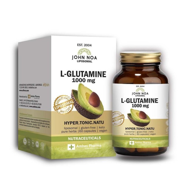 John Noa L-Glutamine 1000mg Liposomal Λιποσωμιακό Συμπλήρωμα Διατροφής Mε Γλουταμίνη, 60 Κάψουλες