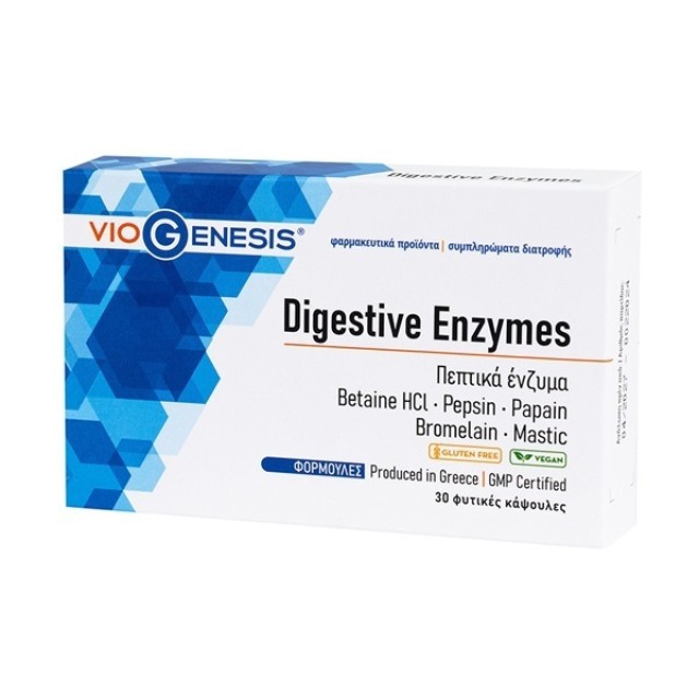 Viogenesis Digestive Enzymes Συμπλήρωμα Διατροφής για τη Δυσπεψία 30caps