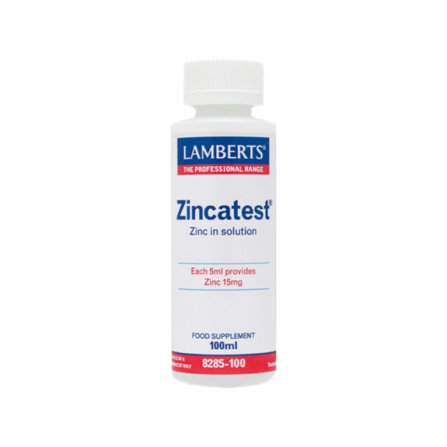 Lamberts Zincatest Συμπλήρωμα Διατροφής Διάλυμα Θειικού Ψευδαργύρου, 100ml