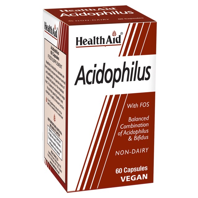 Health Aid Balanced Acidophilus Vegan Προβιοτικά 100 εκατ. με Πρεβιοτικά για Υγιή Εντερική Χλωρίδα, 60 Φυτικές Κάψουλες