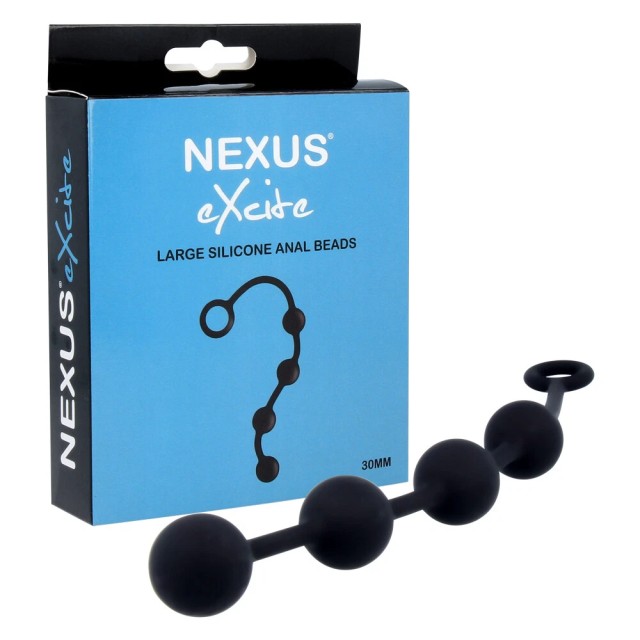 Nexus Excite Silicone Anal Beads Black Wearable During Sex Πρωκτικέ...
