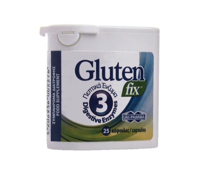 Gluten Fix με 3 Πεπτικά Ένζυμα Συμπλήρωμα Διατροφής που Υποστηρίζει...