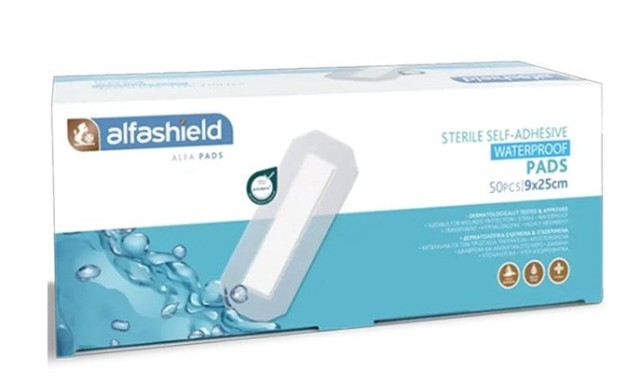 Alfashield Self-Adhesive Pad Waterproof Διαφανή Αποστειρωμένα Αυτοκ...
