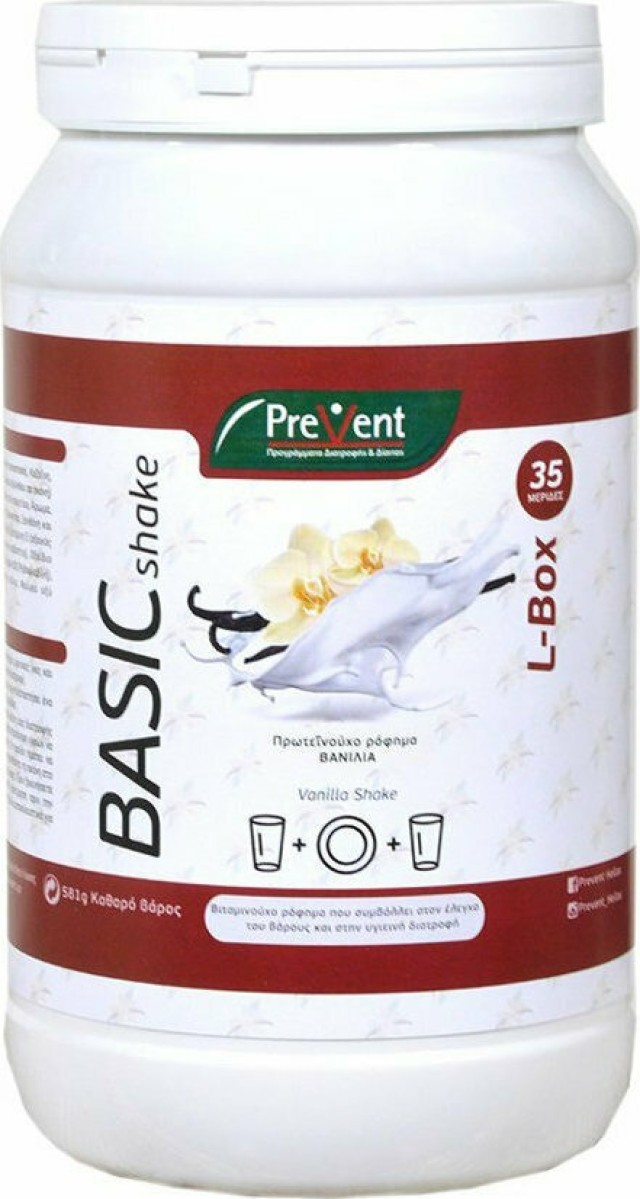 Prevent Basic Shake L - Box Υποκατάστατο Γεύματος με Γεύση Βανίλια για την Απώλεια Σωματικού Βάρους, 581gr