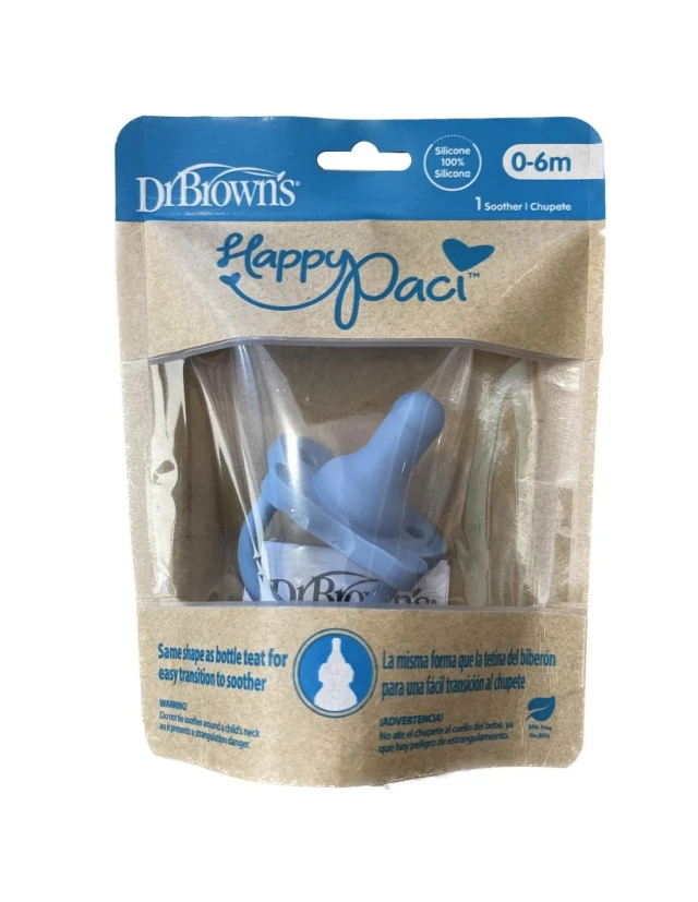 Dr Browns Pacifier All Silicone Blue 0+ Months 1pc