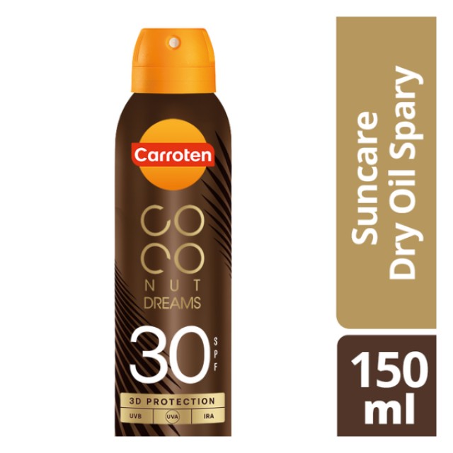 Carroten Coconut Dreams Ξηρό Λάδι Spray Μαυρίσματος SPF30, 150ml
