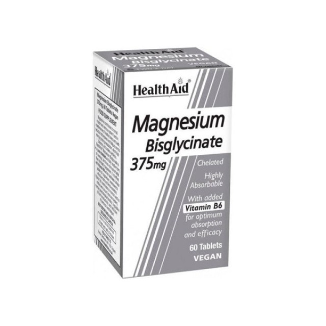 Health Aid Magnesium Bisglycinate 375mg Συμπλήρωμα Διατροφής με Μαγ...