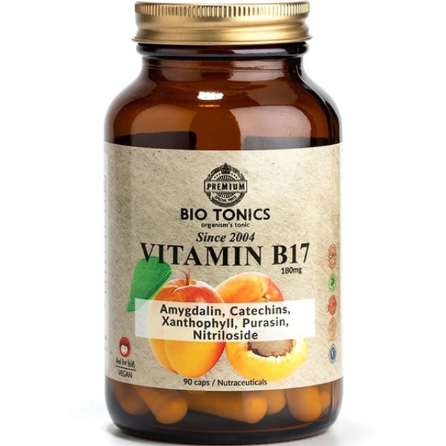 Bio Tonics Vitamin B17 180mg  Συμπλήρωμα Διατροφής με Εκχύλισμα Βερ...