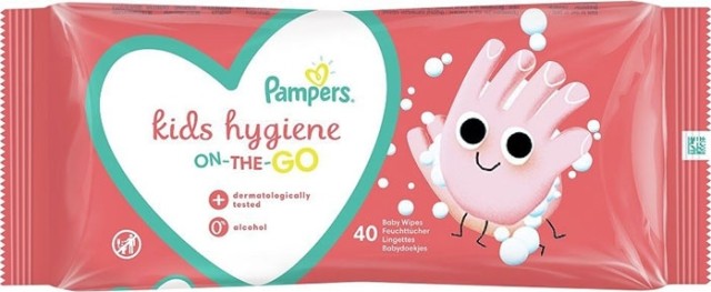 Pampers Kids Hygiene On-the-go Υγρά Μαντηλάκια, 40 Τεμάχια