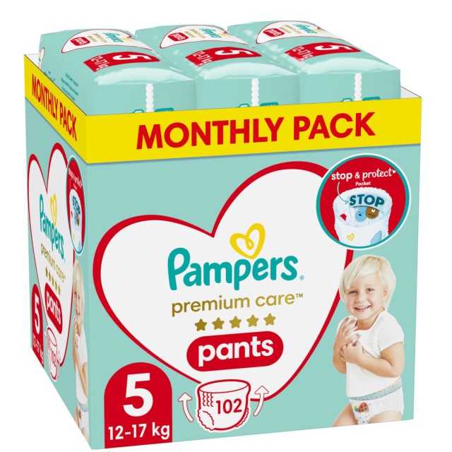 Pampers Premium Care Pants Monthly Pack No5 (12-17kg), 102 Πάνες