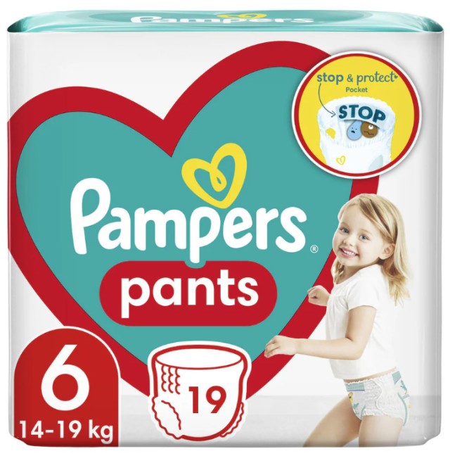 Pampers Pants Μέγεθος 6 [15+kg] Πάνες - Bρακάκι, 19τμχ